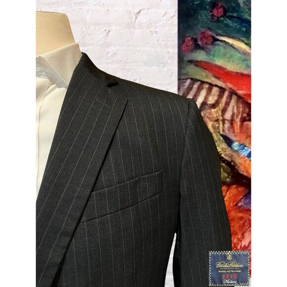 Brooks Brothers 1818 Madison 44R Dark Gray Pinstripe Blazer Sport Suit Jacket - Picture 3 of 16